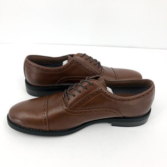 FAIRLANE & SONS Mens Feawin Flex Oxford Shoes Size 12 Tan Brown Leather NWOB - Picture 5 of 11